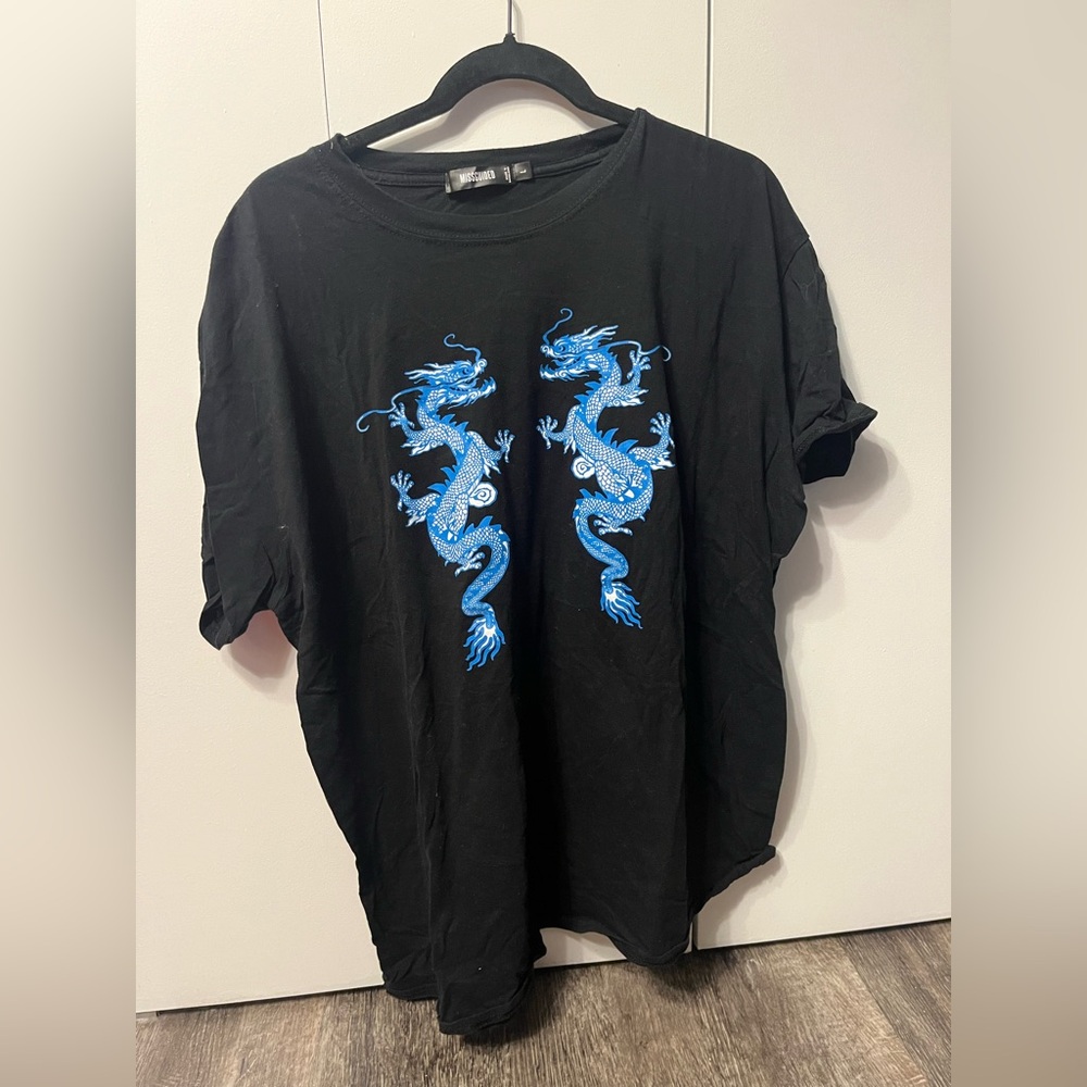Misguided blue dragon shirt